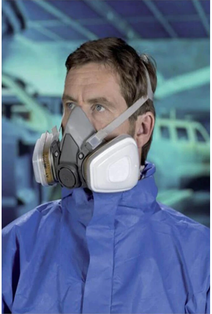 3M 6200 Yarım Yüz Maske – Solunum Koruyucu, Ayarlanabilir Askılı Endüstriyel Maske