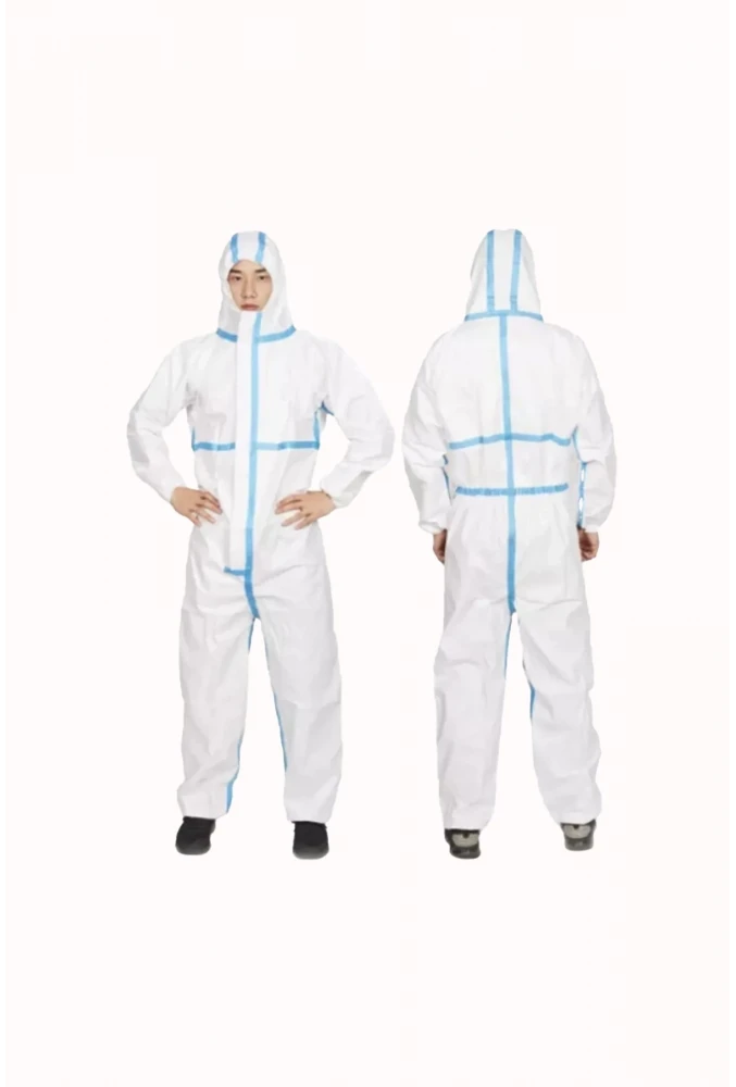 Tek Kullanımlık Koruyucu Tulum - 55gr Laminasyonlu, Sıvı Geçirmez, Tam Koruma İçin Medikal ve Endüstriyel