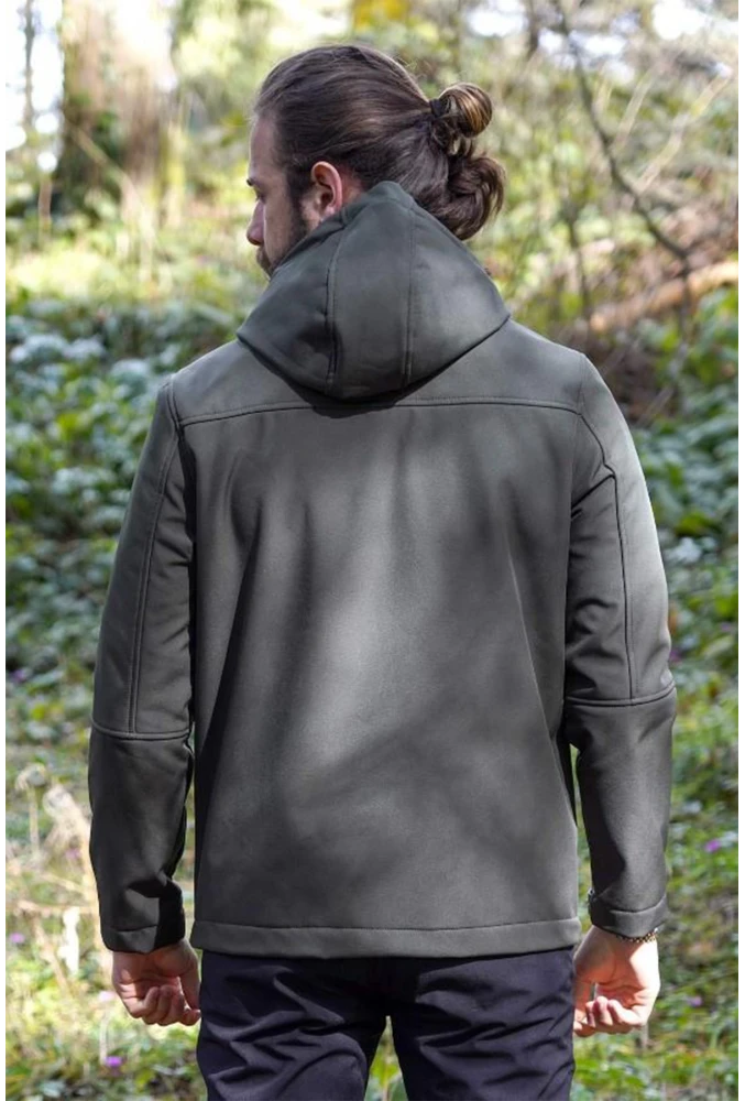 Fiyort FY 350 Flam2 Softshell Mont Su ve Rüzgar Geçirmez Outdoor Günlük Erkek Kapüşonlu Mont