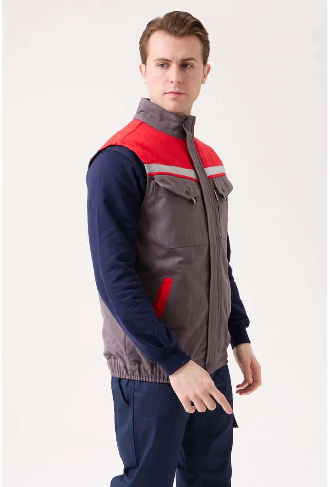 Royal Kışlık İş Yeleği - Sıcak Tutucu, Rüzgar Geçirmez, Çok Cepli ve Reflektörlü