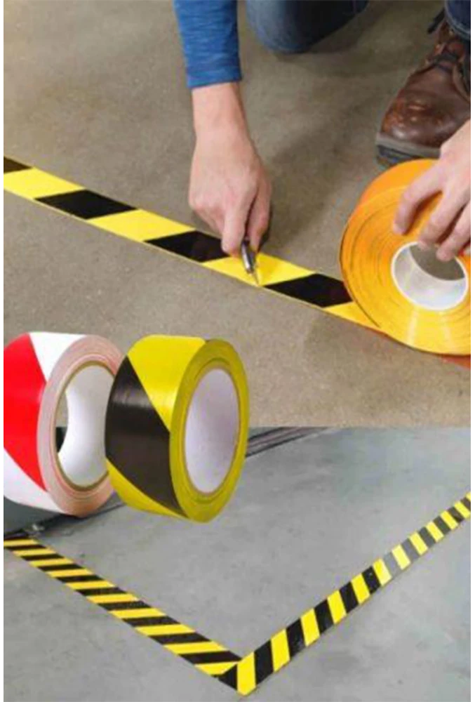 5 cm x 30 m Sarı-Siyah Yer İşaretleme Bandı – Güvenlik ve Uyarı Çözümü