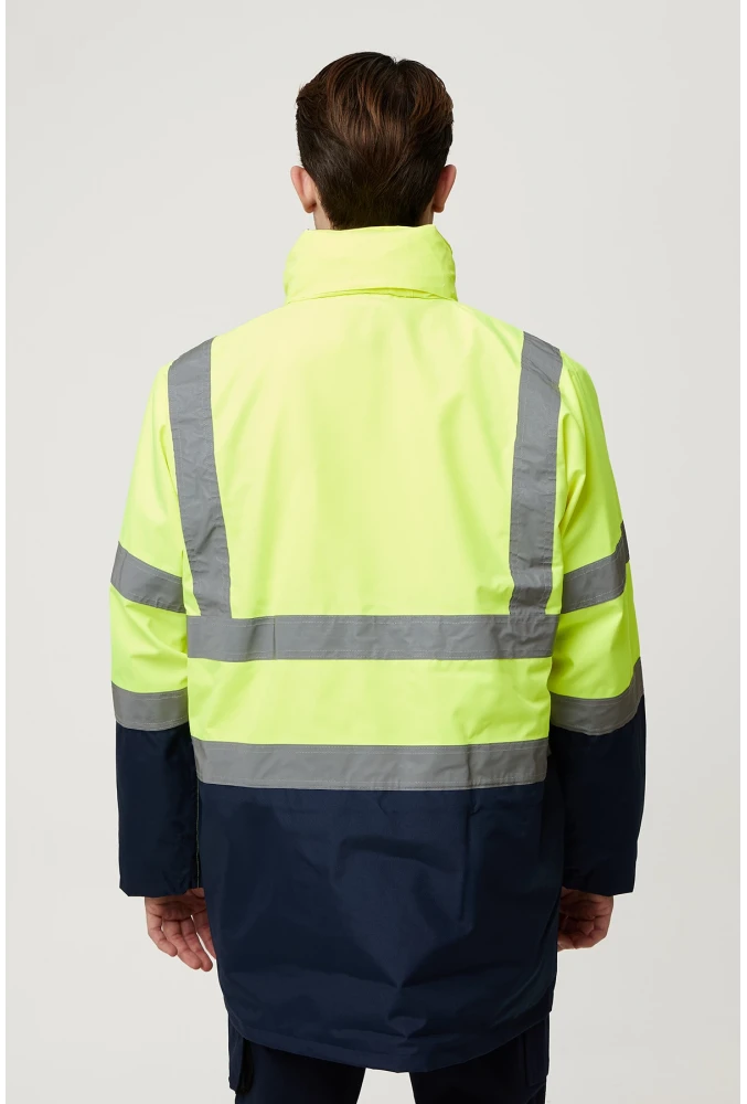 Eradium 5N1 Reflektörlü İş Güvenliği Parkası - Su ve Rüzgar Geçirmez, Yüksek Görünürlüklü Kışlık Mont