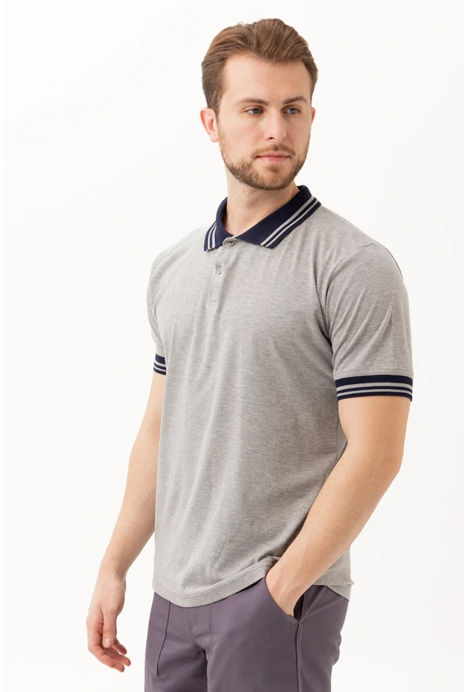 Hornet Polo Tişört - Şeritli Yaka ve Kol Detaylı Erkek Polo Tişört Şık Tasarım