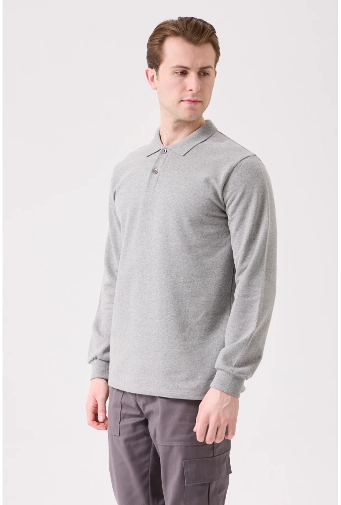 Herba Polo Sweat Erkek Uzun Kollu Pamuklu Sweatshirt İş ve Günlük Kullanım İçin