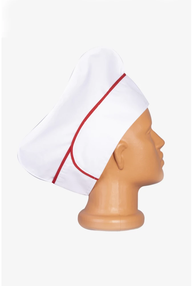LİBANİ AŞÇI KEPİ BEYAZ-KIRMIZI