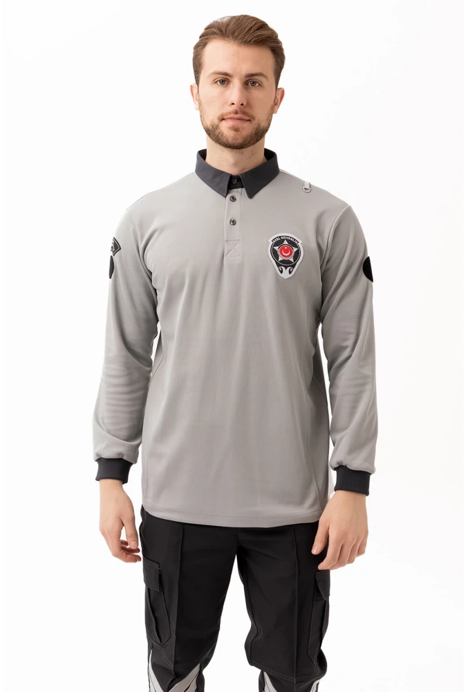 Özel Güvenlik Armalı Uzun Kollu Polo Tişört Profesyonel Görünüm ve Konfor