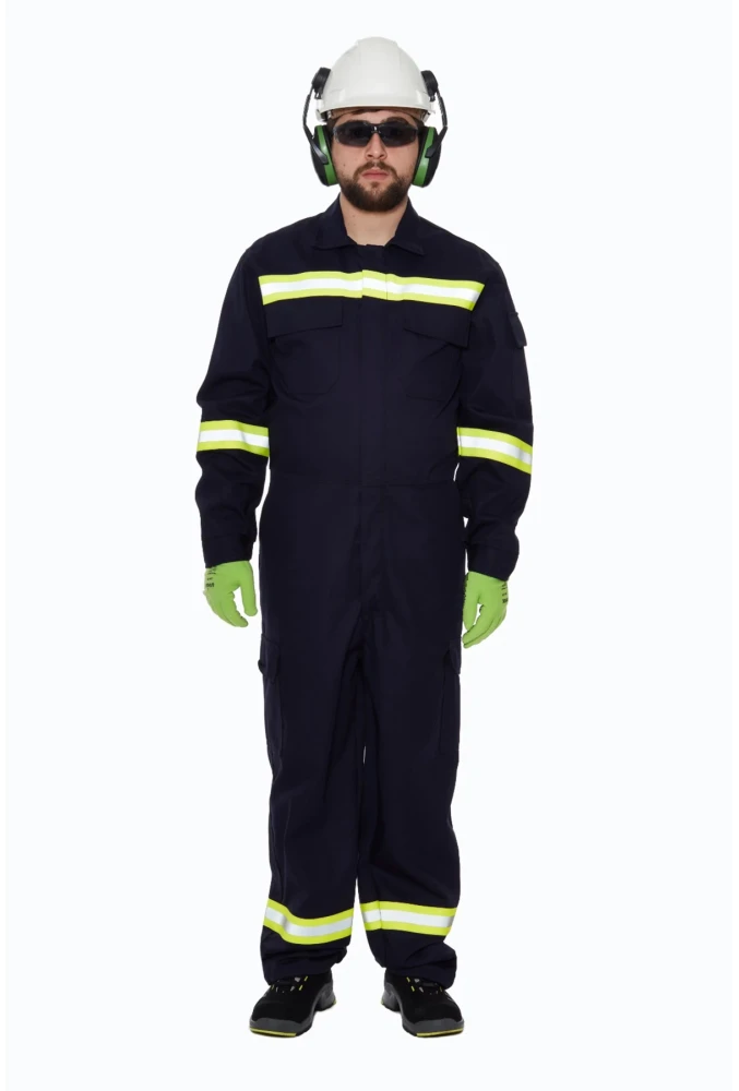 Alev Almaz Tulum Reflektörlü Koruyucu İş Tulumu Antistatik Yüksek Risk Alanlarına Uygun