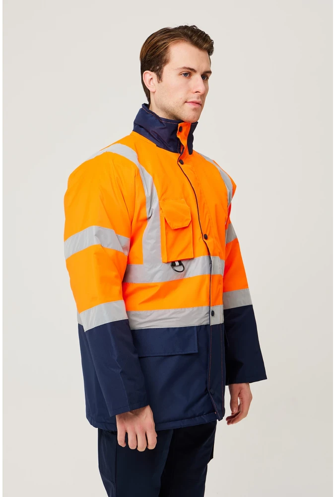 Linum Reflektörlü İş Güvenliği Parkası - Su ve Rüzgar Geçirmez, Yüksek Görünürlüklü Kışlık Mont