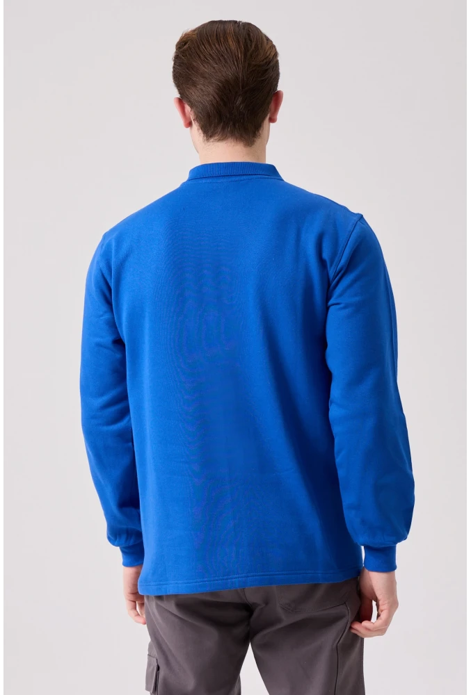 Galanthus Polo Sweat Erkek Uzun Kollu Pamuklu Sweatshirt İş ve Günlük Kullanım İçin