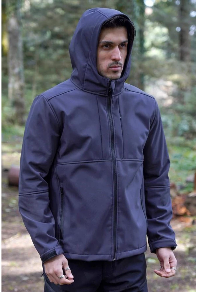 Fiyort FY 350 Flam2 Softshell Mont Su ve Rüzgar Geçirmez Outdoor Günlük Erkek Kapüşonlu Mont