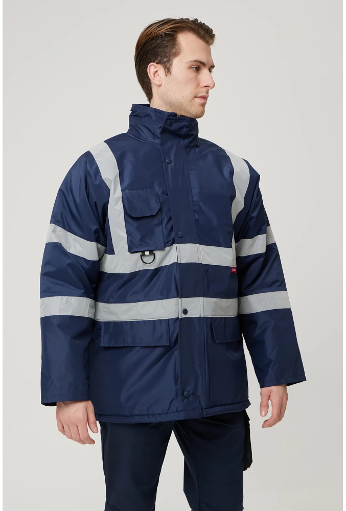 Salix Oxford Reflektörlü İş Güvenliği Parkası - Su ve Rüzgar Geçirmez, Soğuk Havalara Dayanıklı Mont