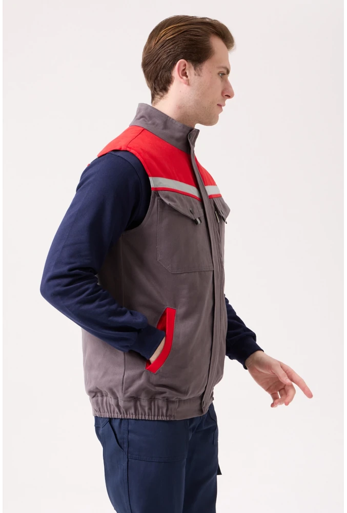 Royal Kışlık İş Yeleği - Sıcak Tutucu, Rüzgar Geçirmez, Çok Cepli ve Reflektörlü