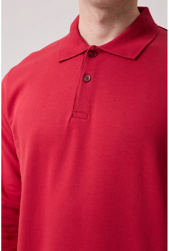 Galanthus Polo Sweat Erkek Uzun Kollu Pamuklu Sweatshirt İş ve Günlük Kullanım İçin