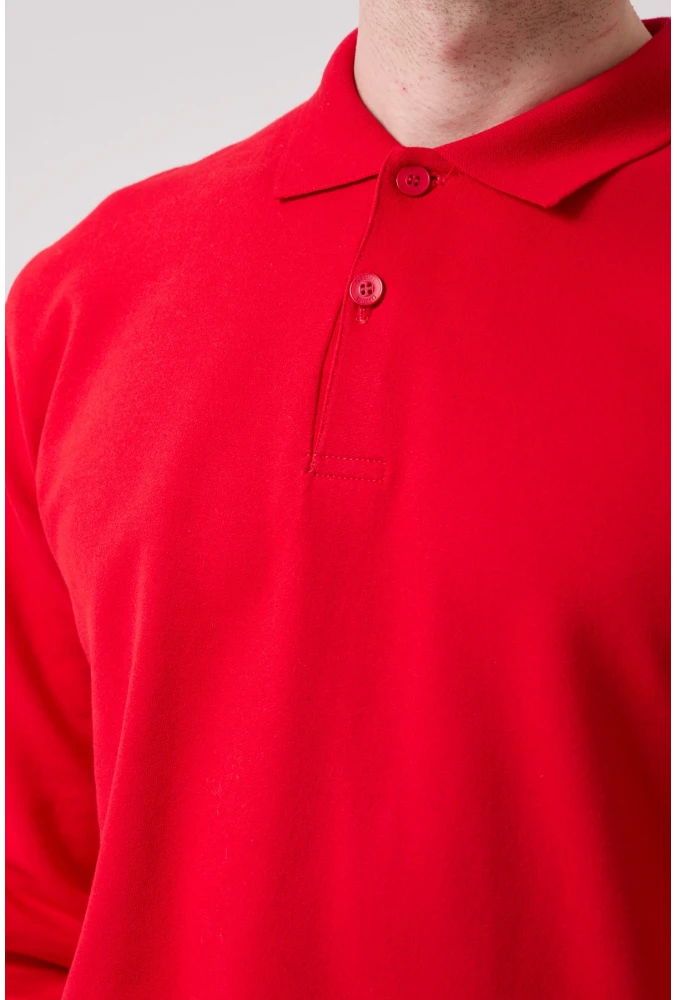 Galanthus Polo Sweat Erkek Uzun Kollu Pamuklu Sweatshirt İş ve Günlük Kullanım İçin