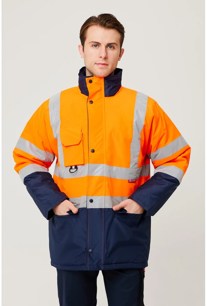Linum Reflektörlü İş Güvenliği Parkası - Su ve Rüzgar Geçirmez, Yüksek Görünürlüklü Kışlık Mont