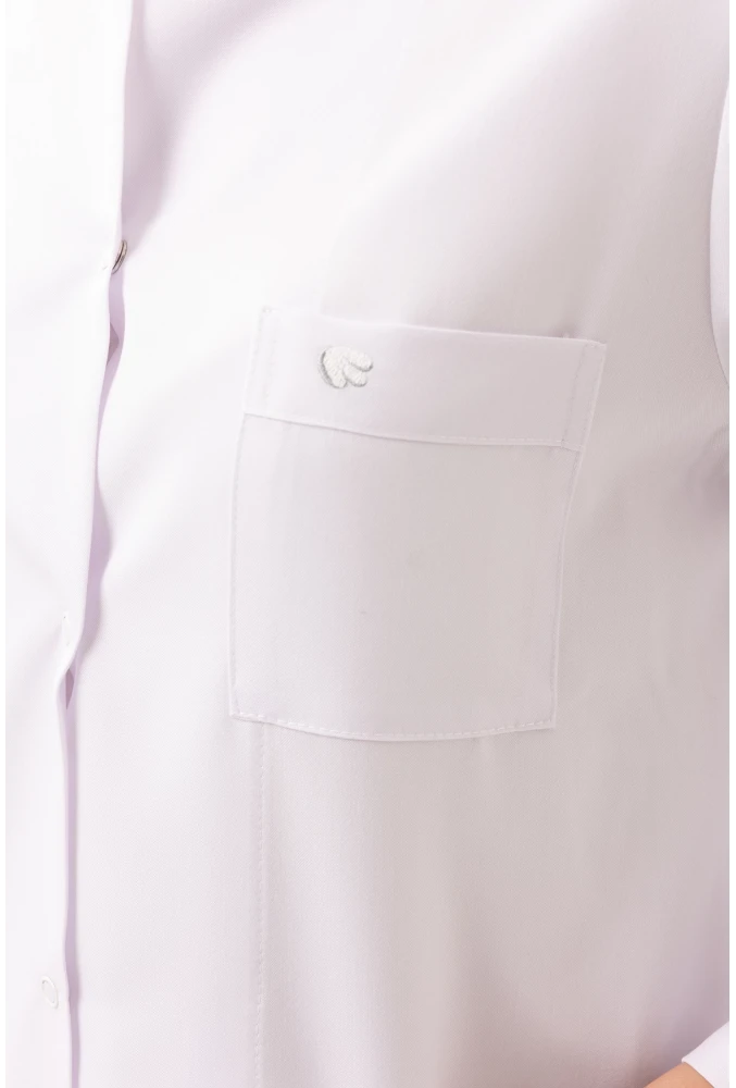 Adiantum Kadın Doktor Öğretmen Laboratuvar Önlüğü - Beyaz, Uzun Kollu, Rahat Kesim