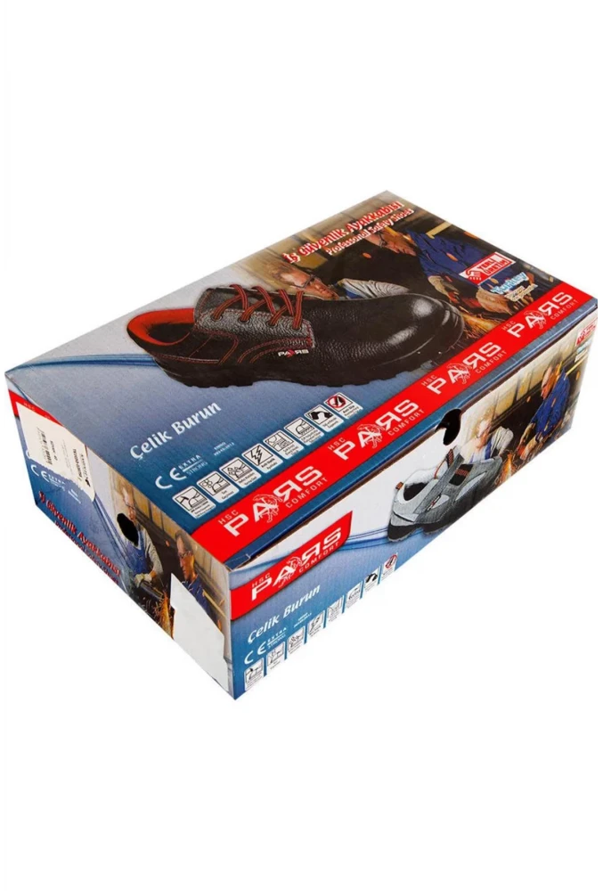 Pars 110 S2 Rolax Deri Siyah İş Ayakkabısı Çelik Burunlu Suya Dayanıklı Antistatik Kaymaz Tabanlı