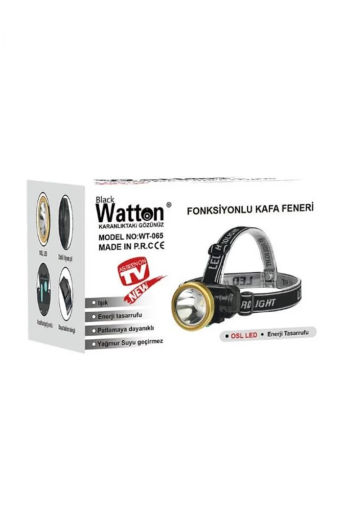 Watton Barete Aufsetzbarer Wiederaufladbarer LED-Stirnlampe, Einstellbares Kopfband, Lange Akkulaufzeit