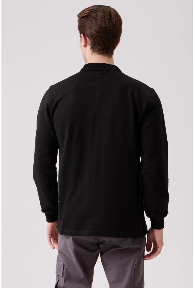 Galanthus Polo Sweat Erkek Uzun Kollu Pamuklu Sweatshirt İş ve Günlük Kullanım İçin