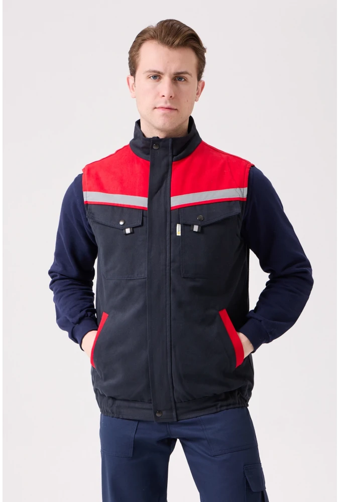 Royal Kışlık İş Yeleği - Sıcak Tutucu, Rüzgar Geçirmez, Çok Cepli ve Reflektörlü