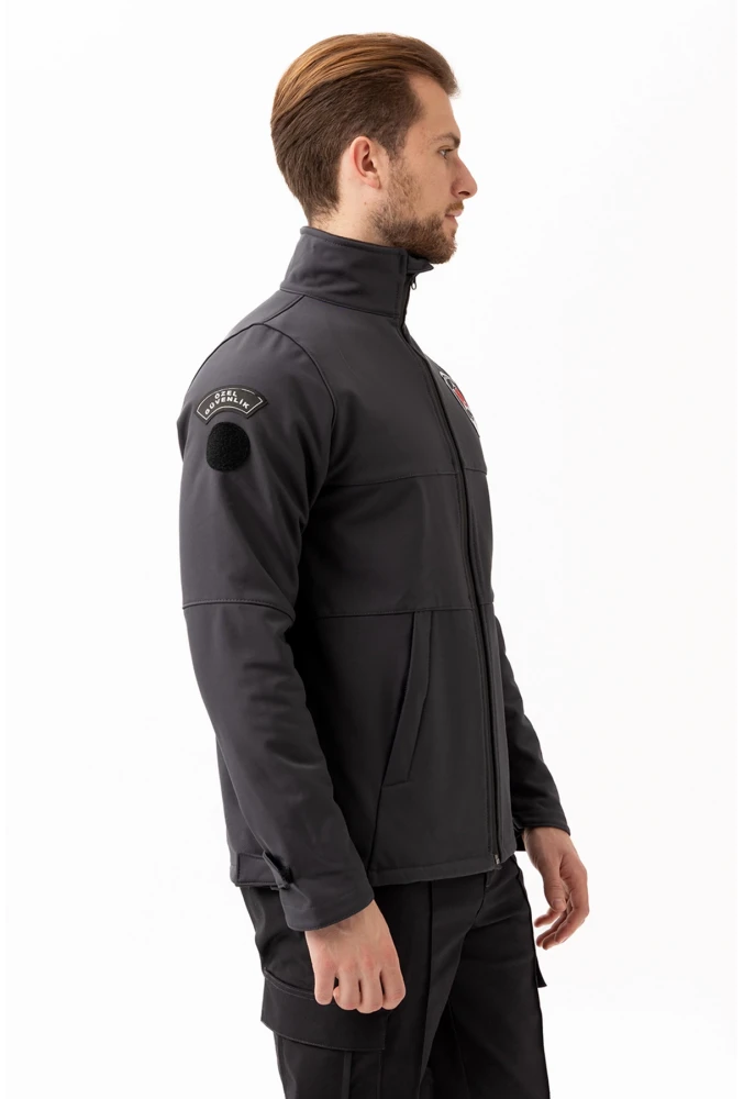 Güvenlik Kıyafetleri KM-Softshell Mont Su ve Rüzgar Geçirmez, Nefes Alabilen Özel Güvenlik Montu