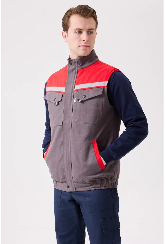 Royal Kışlık İş Yeleği - Sıcak Tutucu, Rüzgar Geçirmez, Çok Cepli ve Reflektörlü