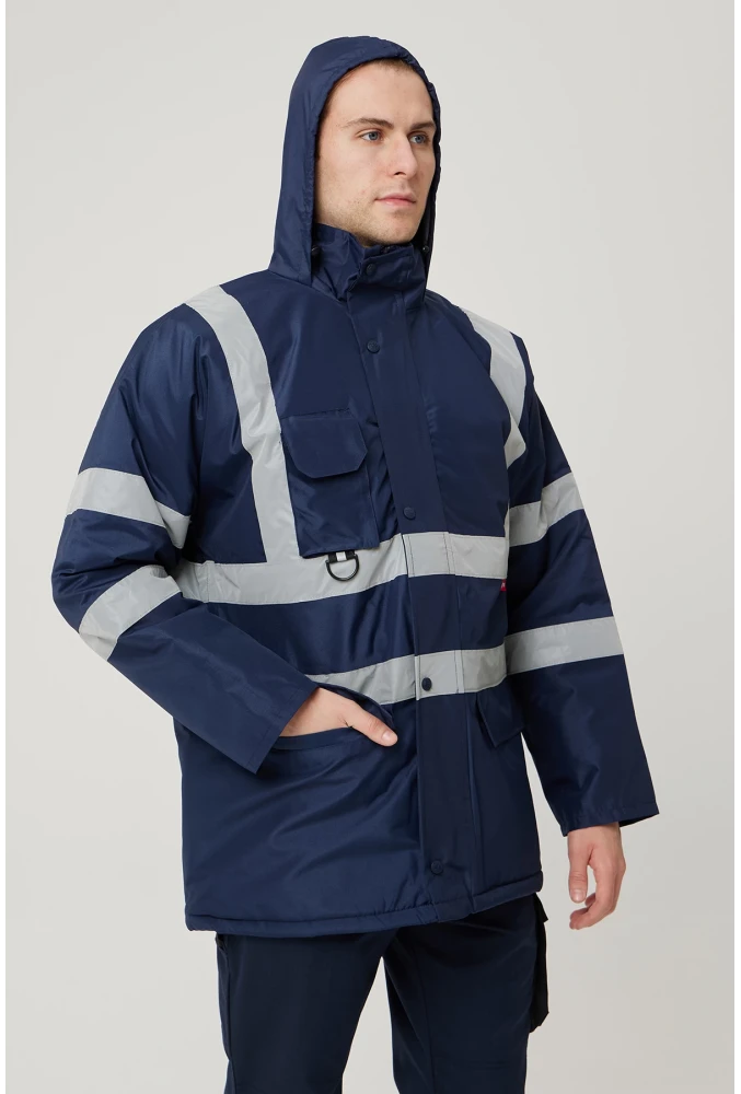 Salix Oxford Reflektörlü İş Güvenliği Parkası - Su ve Rüzgar Geçirmez, Soğuk Havalara Dayanıklı Mont