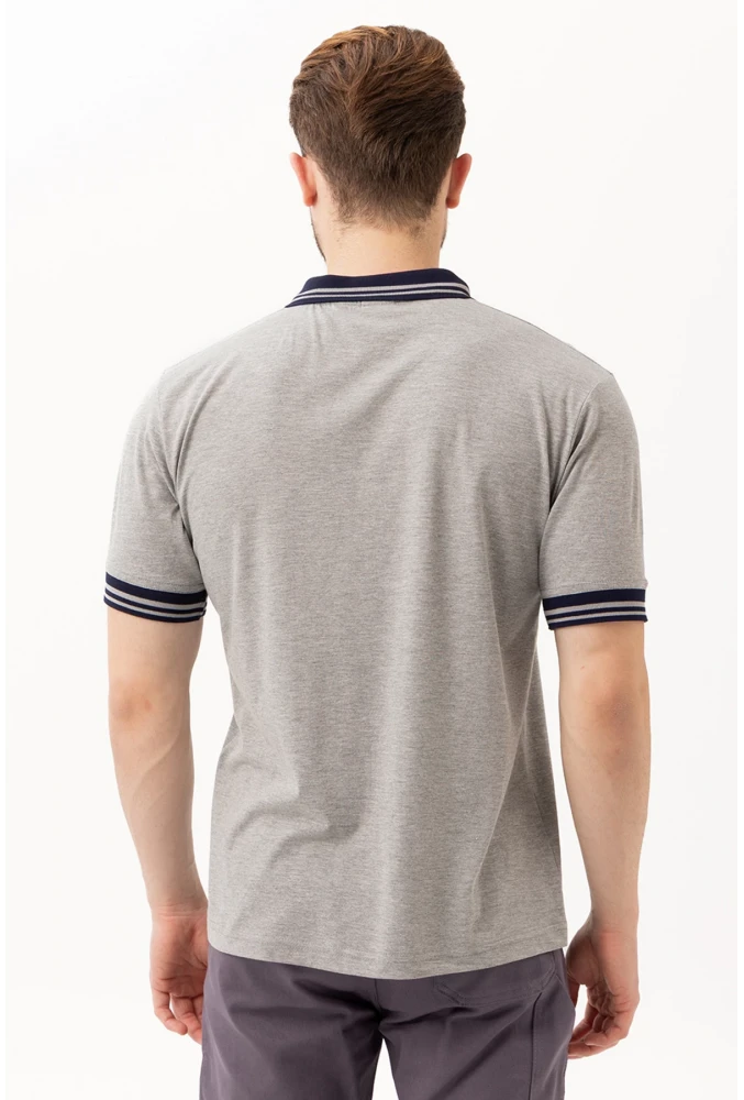 Hornet Polo Tişört - Şeritli Yaka ve Kol Detaylı Erkek Polo Tişört Şık Tasarım