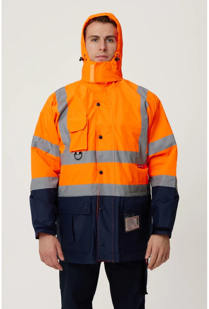 Eradium 5N1 Reflektörlü İş Güvenliği Parkası - Su ve Rüzgar Geçirmez, Yüksek Görünürlüklü Kışlık Mont