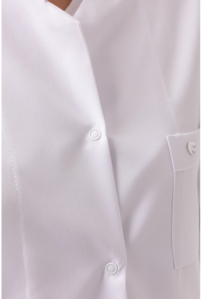 Adiantum Kadın Doktor Öğretmen Laboratuvar Önlüğü - Beyaz, Uzun Kollu, Rahat Kesim