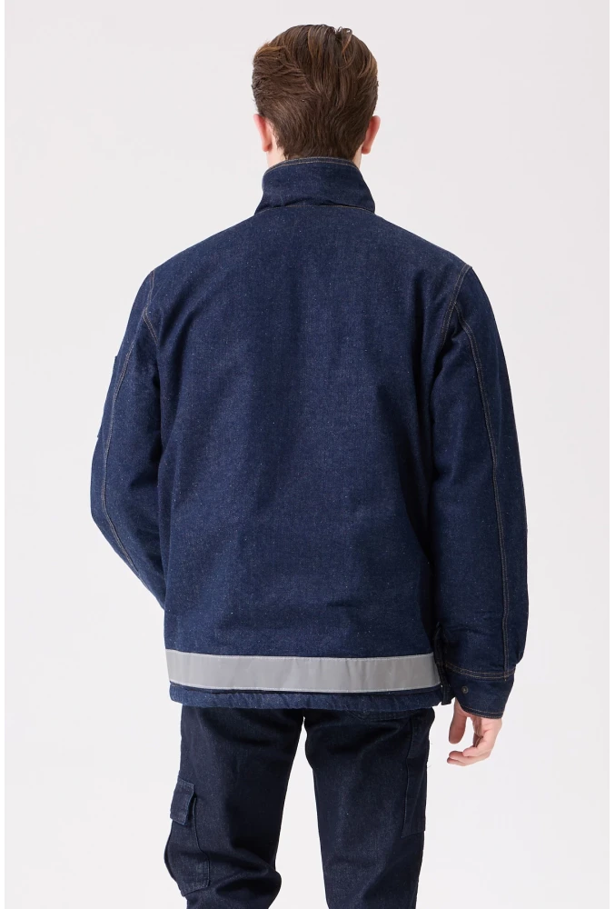 Buhara Mont Kot Kumaş Reflektörlü İş Montu Kışlık Erkek Soğuk Hava Dayanıklı Dış Giyim