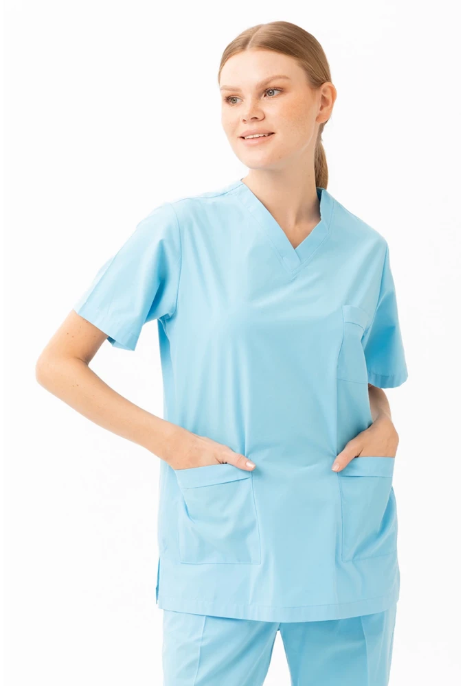 Santolina V Yaka Üniforma - Doktor, Hemşire, Sağlık Çalışanları İçin Rahat ve Dayanıklı Scrubs