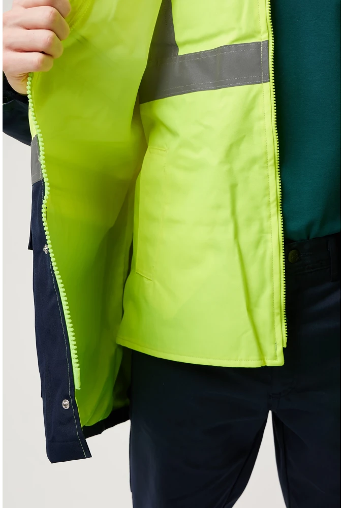 Eradium 5N1 Reflektörlü İş Güvenliği Parkası - Su ve Rüzgar Geçirmez, Yüksek Görünürlüklü Kışlık Mont