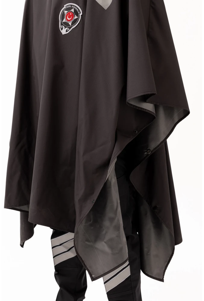 Güvenlik Kıyafeti KM Panço Su Geçirmez Reflektörlü Yağmurluk Kapüşonlu Korumalı Model