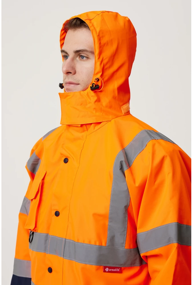 Eradium 5N1 Reflektörlü İş Güvenliği Parkası - Su ve Rüzgar Geçirmez, Yüksek Görünürlüklü Kışlık Mont