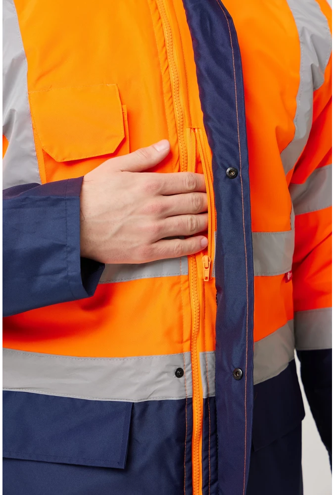 Linum Reflektörlü İş Güvenliği Parkası - Su ve Rüzgar Geçirmez, Yüksek Görünürlüklü Kışlık Mont