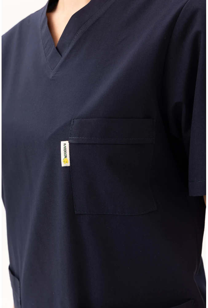 Santolina V Yaka Üniforma - Doktor, Hemşire, Sağlık Çalışanları İçin Rahat ve Dayanıklı Scrubs