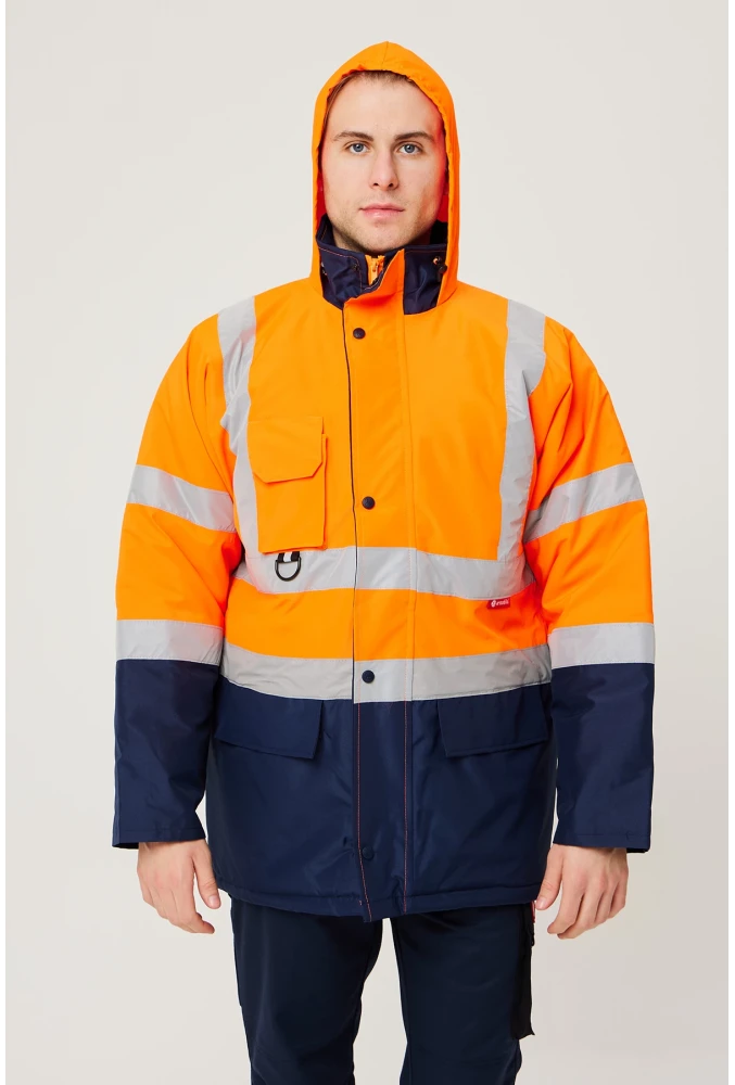 Linum Reflektörlü İş Güvenliği Parkası - Su ve Rüzgar Geçirmez, Yüksek Görünürlüklü Kışlık Mont