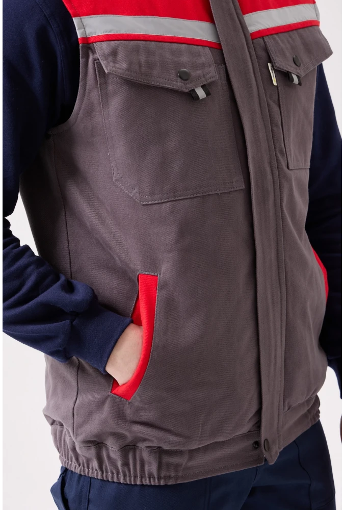 Royal Kışlık İş Yeleği - Sıcak Tutucu, Rüzgar Geçirmez, Çok Cepli ve Reflektörlü