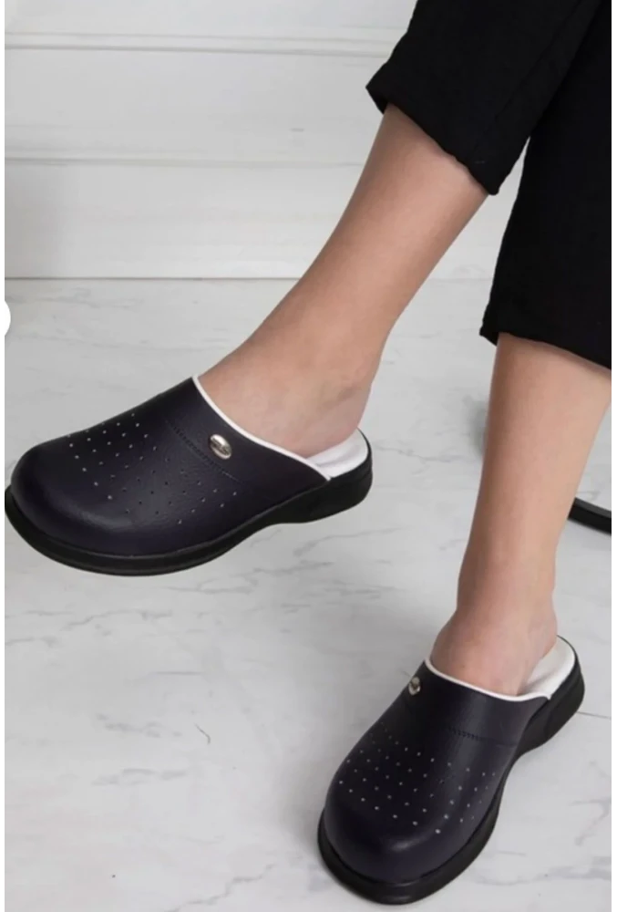 Magiacomfort MG-3001 Lacivert Yarım Yakasız Sabo Terlik Ortopedik Rahat Kullanım