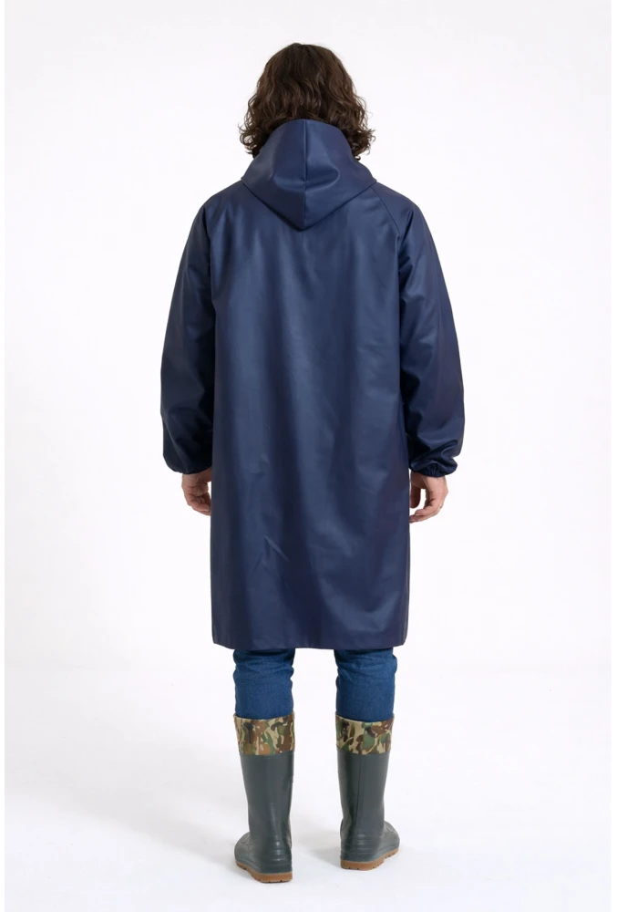 Yerli Diz Altı Pardesü - PVC Y-7600 LACİVERT