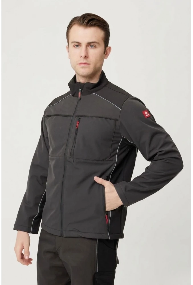 ALLIUM SOFTSHELL JACKET DARK GRAY-BLACK