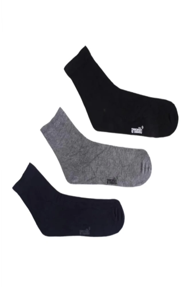 Çorap: Armadillo Premium Bambu -Yarım Konç GRİ-LACİVERT-SİYAH