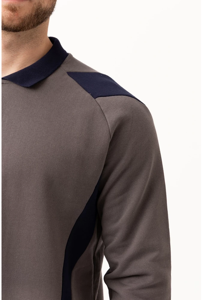 Flora Polo Yaka Sweatshirt - Uzun Kollu, Rahat Kesim, Pamuklu, Günlük ve İş Kullanımı İçin