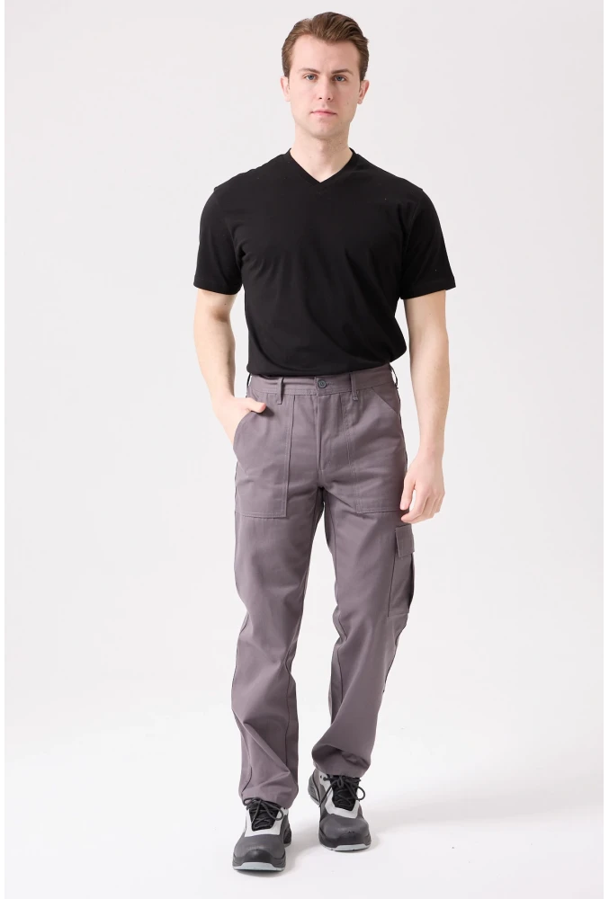 GALANTHUS TECHNİC PANTOLON Erkek Gri Kargo Cepli Rahat Kalıp Dayanıklı İş Pantolonu