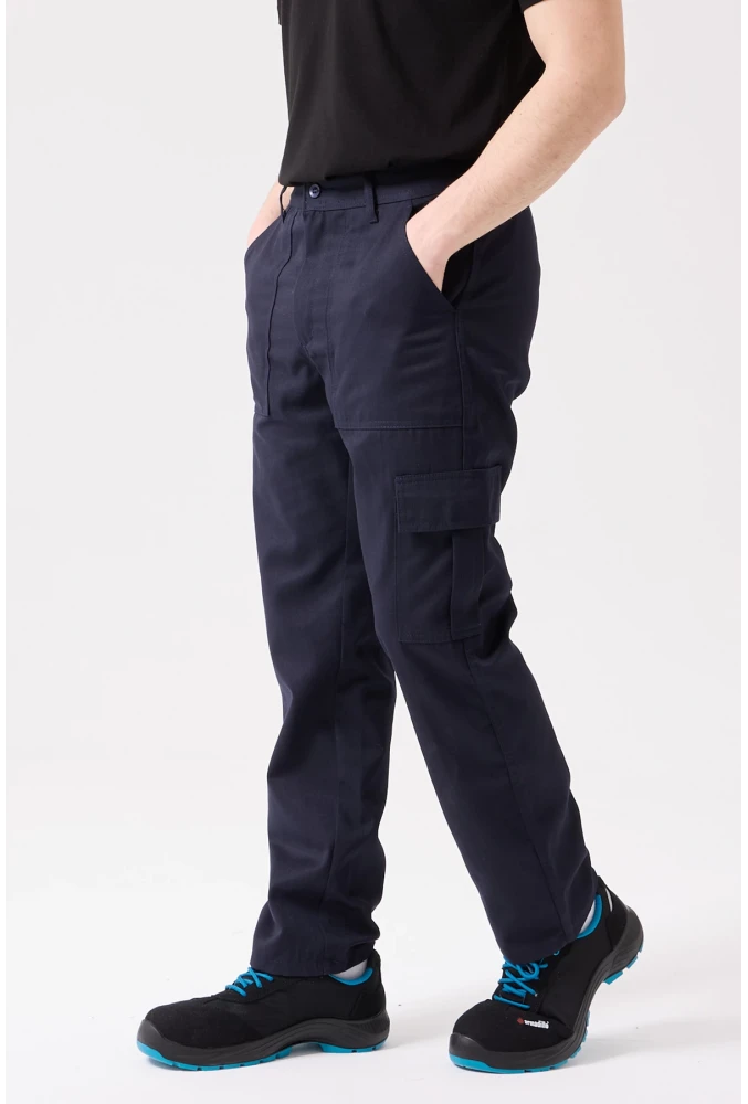 GALANTHUS TECHNİC PANTOLON Herren Dunkelblau Cargo Taschen Bequeme Passform Haltbare Arbeitshose