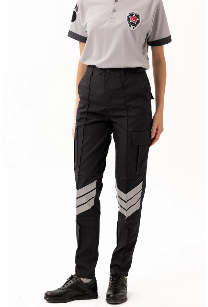 Unisex Güvenlik Kıyafeti KM Pantolon Reflektörlü Cepli Dayanıklı Kumaş Özel Güvenlik Personel Pantolonu