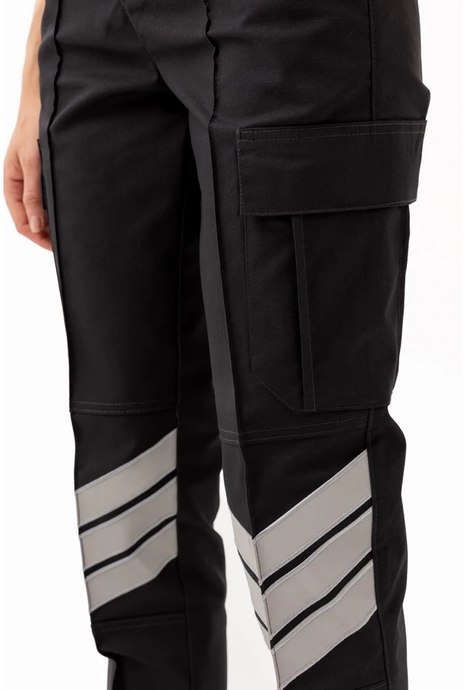 Unisex Güvenlik Kıyafeti KM Pantolon Reflektörlü Cepli Dayanıklı Kumaş Özel Güvenlik Personel Pantolonu