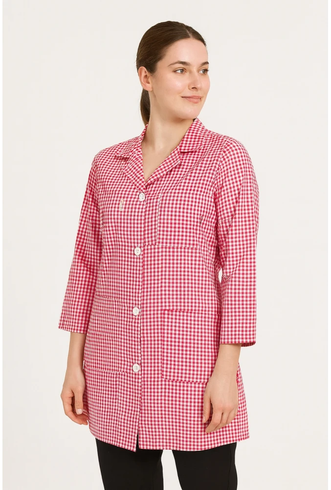 Pötikare Desenli Uzun Kollu Kadın Çalışma Önlüğü – Rahat, Dayanıklı ve Şık Model