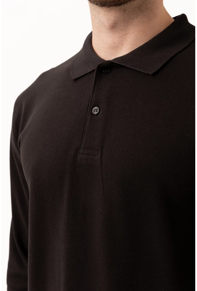 PADUS %100 Pamuk Polo Yaka Uzun Kollu T-Shirt Şık ve Konforlu İş ve Genel Kullanım